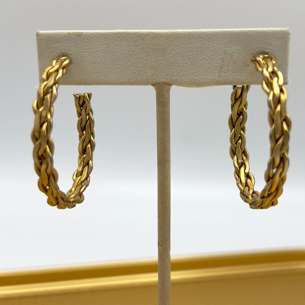 Large Gold Hoope Earrings Woven by Elizabeth Cole